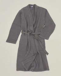 Hawkins New York Simple Waffle Bathrobe in Dark Grey 