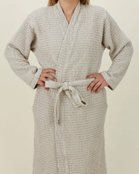 Hawkins New York Simple Waffle Bathrobe in Light Grey 