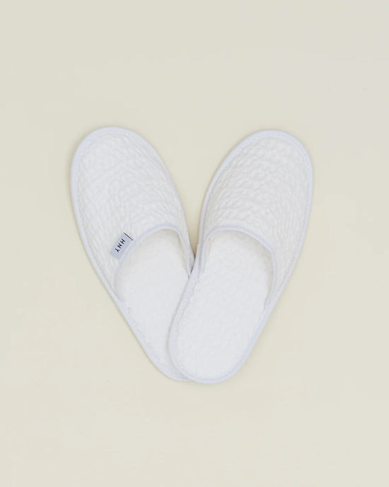 Hawkins New York Home Simple Waffle Slippers in White