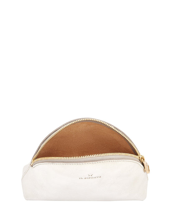 IL BISONTE Accessories Platino Small Bigallo Case in Platino w/ Brass Hardware