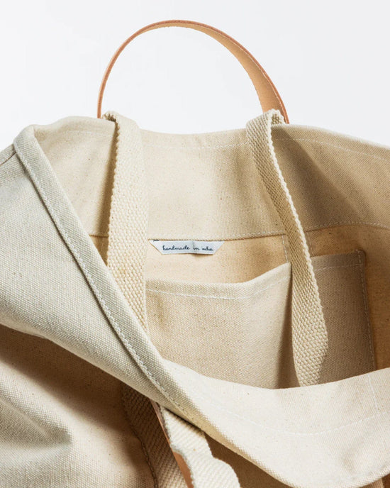 IMMODEST COTTON Large East West Tote in Natural 