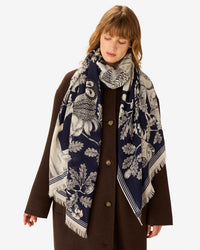 Inoui Editions Scarf / Etole 100 Archimede in Navy 1 - Bliss Boutiques