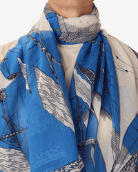 Inoui Editions Scarf / Etole 100 Des Rives et Des Reves in Blue 4 - Bliss Boutiques