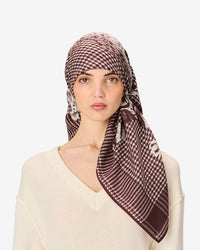 Inoui Editions Square / Carre 100 Jorgen Houndstooth in Brown 2 - Bliss Boutiques