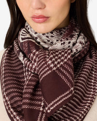 Inoui Editions Square / Carre 100 Jorgen Houndstooth in Brown 3 - Bliss Boutiques