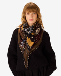 Inoui Editions Square / Carre 130 Papillons in Khaki 1 - Bliss Boutiques