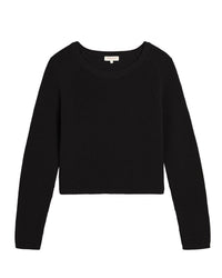 Isla Cotton Linen Sweater in Black