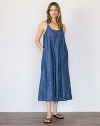It is well LA Linen Tank Dress in Indigo 