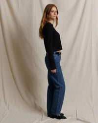 Ivanna -  Micro Modal Rib Long Sleeve in True Black