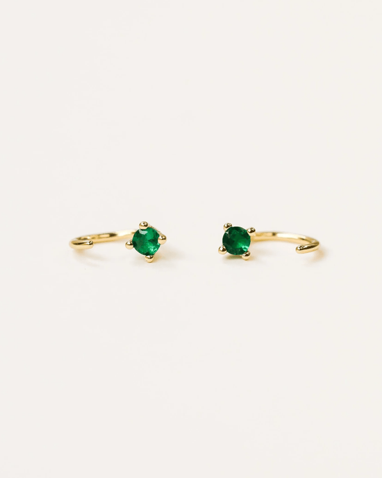 JaxKelly Jewelry Emerald Emerald Huggies