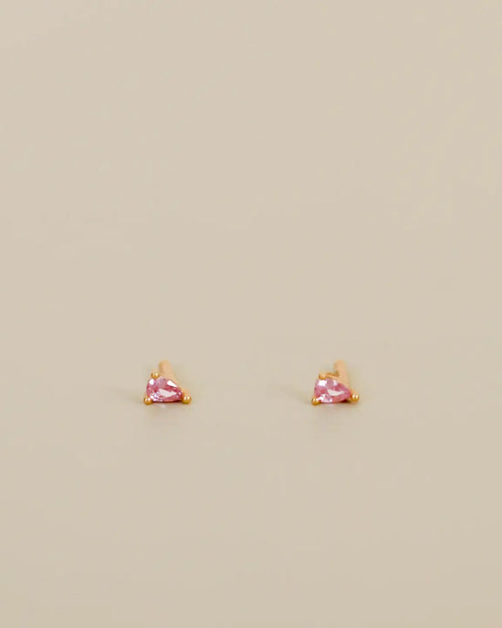JaxKelly Teardrop - Light Pink CZ - Gold Earrings 