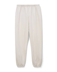 The Johnny French Terry Easy Sweatpant in Sugar by perfectwhitetee features a relaxed fit, soft French terry fabric, and elastic waistband and cuffs; shown here laid flat on a white background.