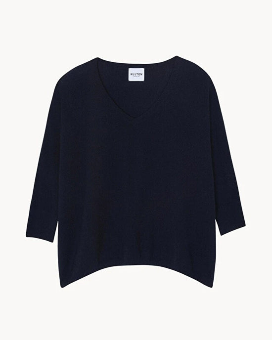 Kujten Minie V Neck in Marine Fonce 