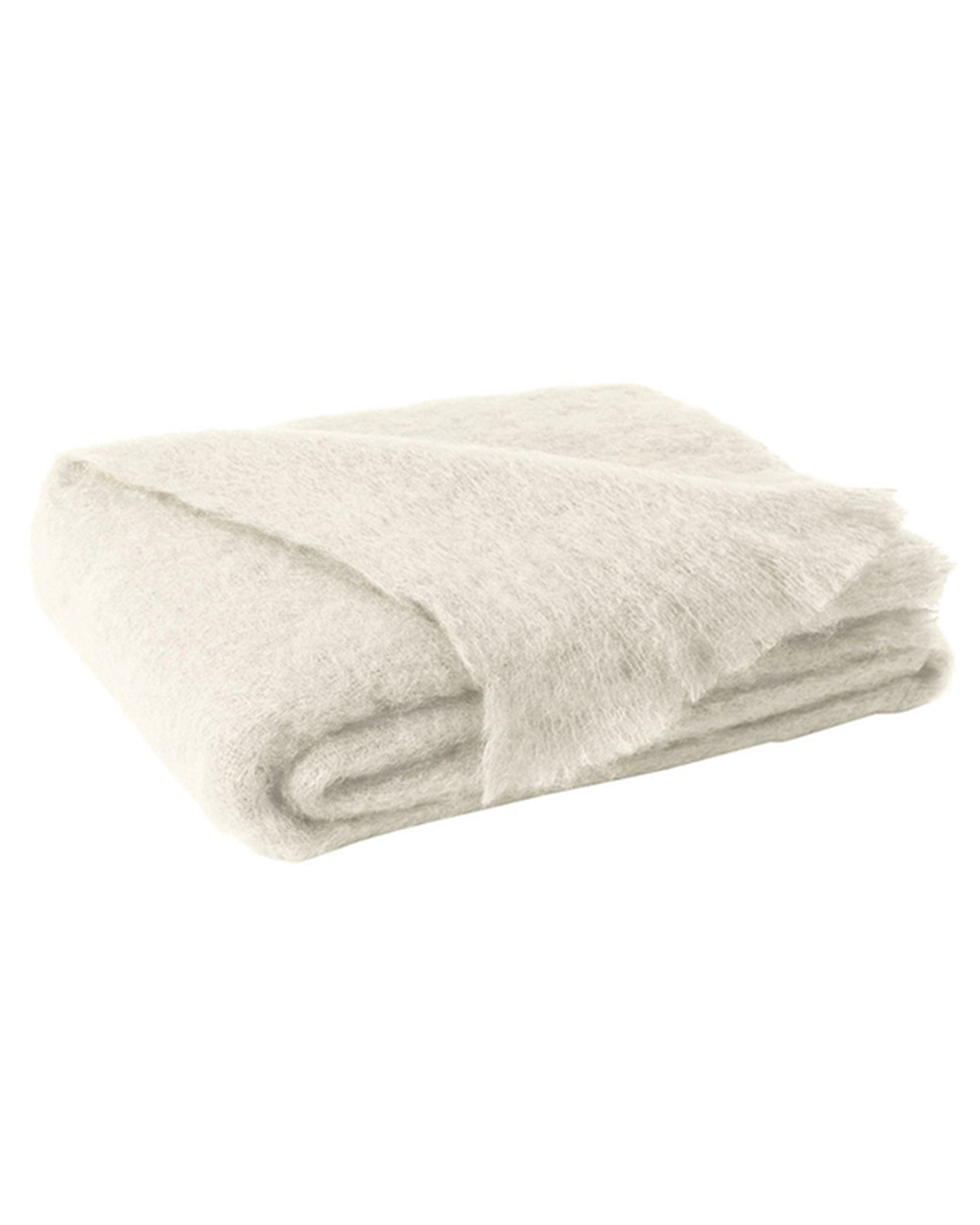 Brushed Mohair Throw in Cream