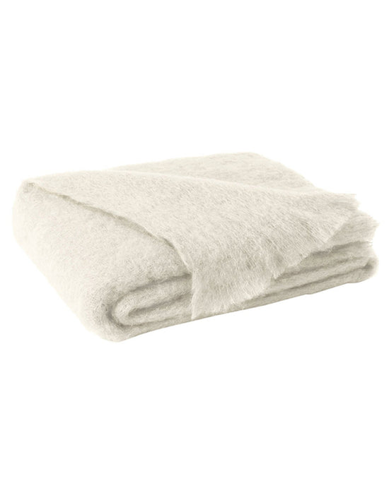 Lands Downunder Brushed Mohair Throw in Cream 