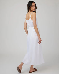 Bella Dahl Shirred Cami Maxi Dress in White 