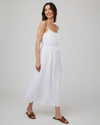 Bella Dahl Shirred Cami Maxi Dress in White 