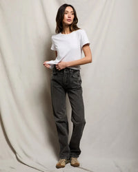 Lisa - Recycle Cotton Slim Crew Tee in Whitecap Grey