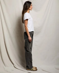 Lisa - Recycle Cotton Slim Crew Tee in Whitecap Grey