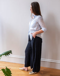 LLEA BLUE Becca Wide Leg Pant in Ink Linen 2 - Bliss Boutiques