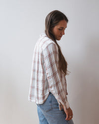 LLEA BLUE Lili No Pkt Shirt in Plaid Gauze 5 - Bliss Boutiques
