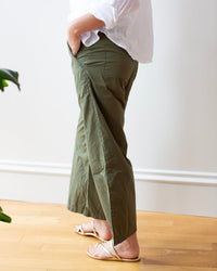LLEA BLUE Sailor Pant in Army Cotton Poplin 3 - Bliss Boutiques