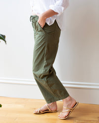 LLEA BLUE Sailor Pant in Army Cotton Poplin 2 - Bliss Boutiques