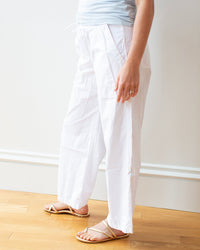 LLEA BLUE Sailor Pant in White Cotton Poplin 2 - Bliss Boutiques