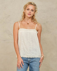 MABE Alli Emb Cami in Ecru 1 - Bliss Boutiques