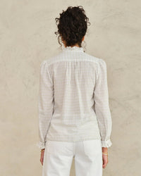 MABE Chrissie L/S Top in Ecru/Check 4 - Bliss Boutiques