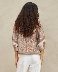 MABE Della Print Jkt in Rust/Khaki 2 - Bliss Boutiques