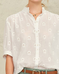 MABE Frani Emb S/S Top in White 2 - Bliss Boutiques