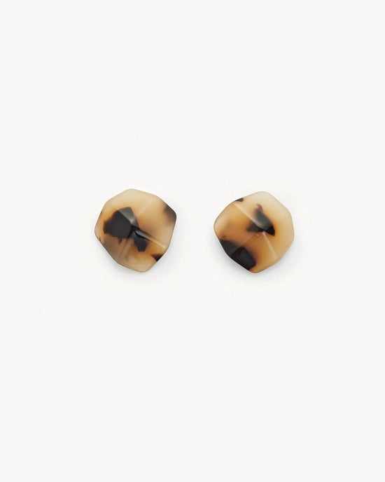 Machete Jewelry Mini Sculpture Studs in Blonde Tortoise