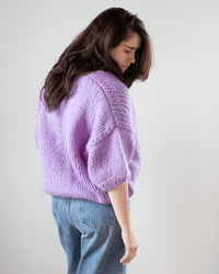 Maiami S/S Alpaca Bomber Cardigan in Lilac 