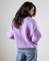Maiami S/S Alpaca Bomber Cardigan in Lilac 