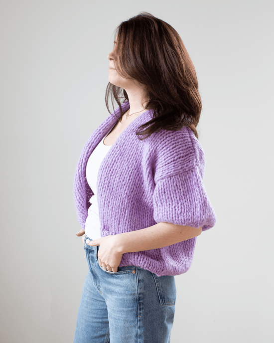 Maiami S/S Alpaca Bomber Cardigan in Lilac 