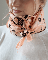 Maison Lecomte Flament Classic Cotton Bandana in Coral Pink 
