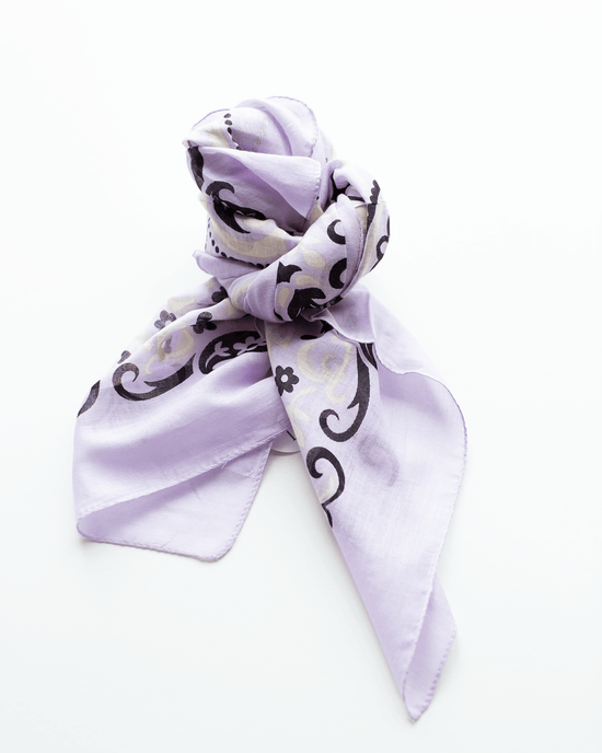 Maison Lecomte Flament Classic Cotton Bandana in Lilas 