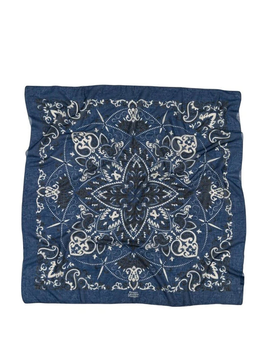 Maison Lecomte Flament Classic Cotton Bandana in Navy 