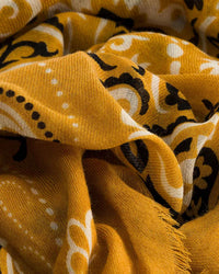 Maison Lecomte Flament Classic Wool & Silk Bandana in Honey 4 - Bliss Boutiques