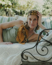 Maison Lecomte Flament Classic Wool & Silk Bandana in Honey 2 - Bliss Boutiques