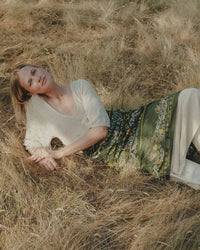 Maison Lecomte Flament Secret Garden Sarong Med in Green 2 - Bliss Boutiques