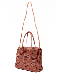 Maison N.H Paris Violette Petit Cuir Flap Bag in Picante 