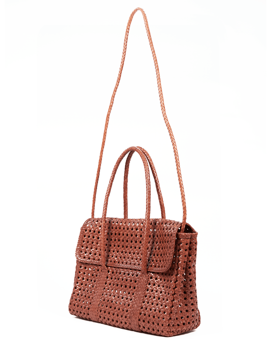 Maison N.H Paris Violette Petit Cuir Flap Bag in Picante 