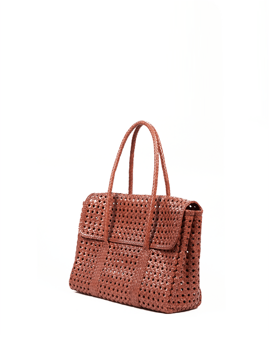 Maison N.H Paris Violette Petit Cuir Flap Bag in Picante 
