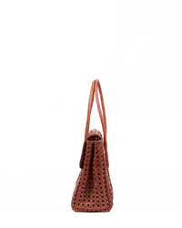 Maison N.H Paris Violette Petit Cuir Flap Bag in Picante 