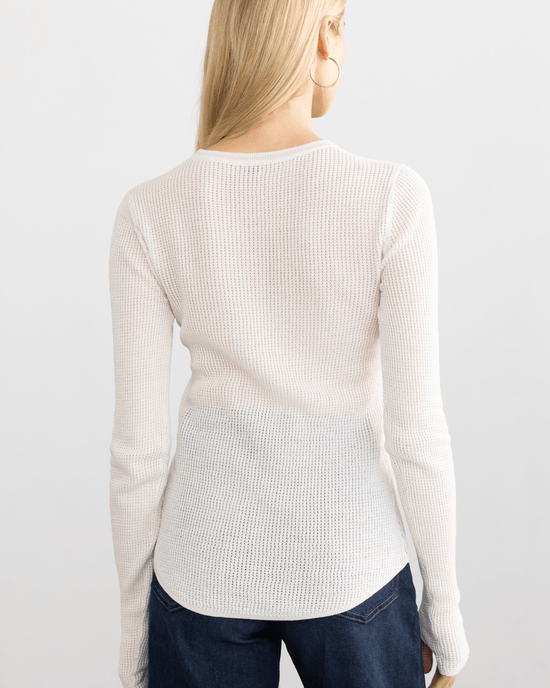 Margaret O'Leary Shirttail Waffle Crew in Latte 