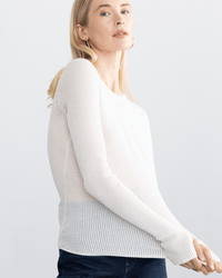 Margaret O'Leary Shirttail Waffle Crew in Latte 