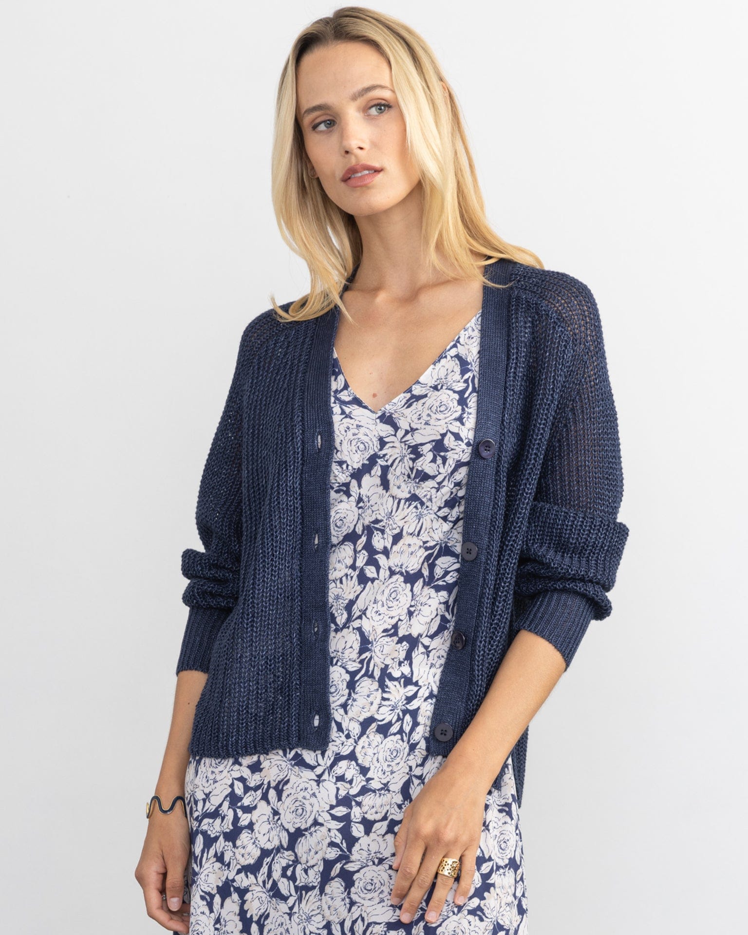 The Beach Cardigan in Navy