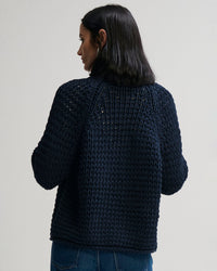 Margaret O'Leary Rosalie Handknit in Navy 3 - Bliss Boutiques